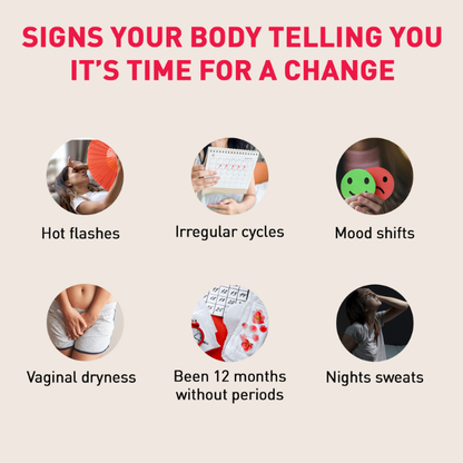 Body change signs on pink background