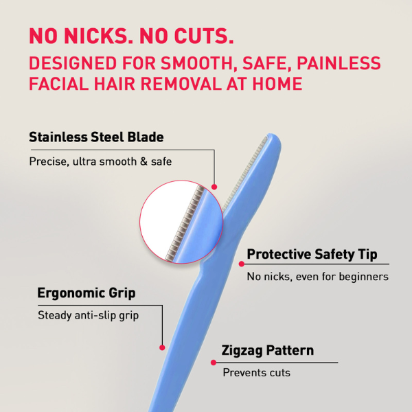 Reusable Face Razors for Women for Facial Hair - Pack of 3