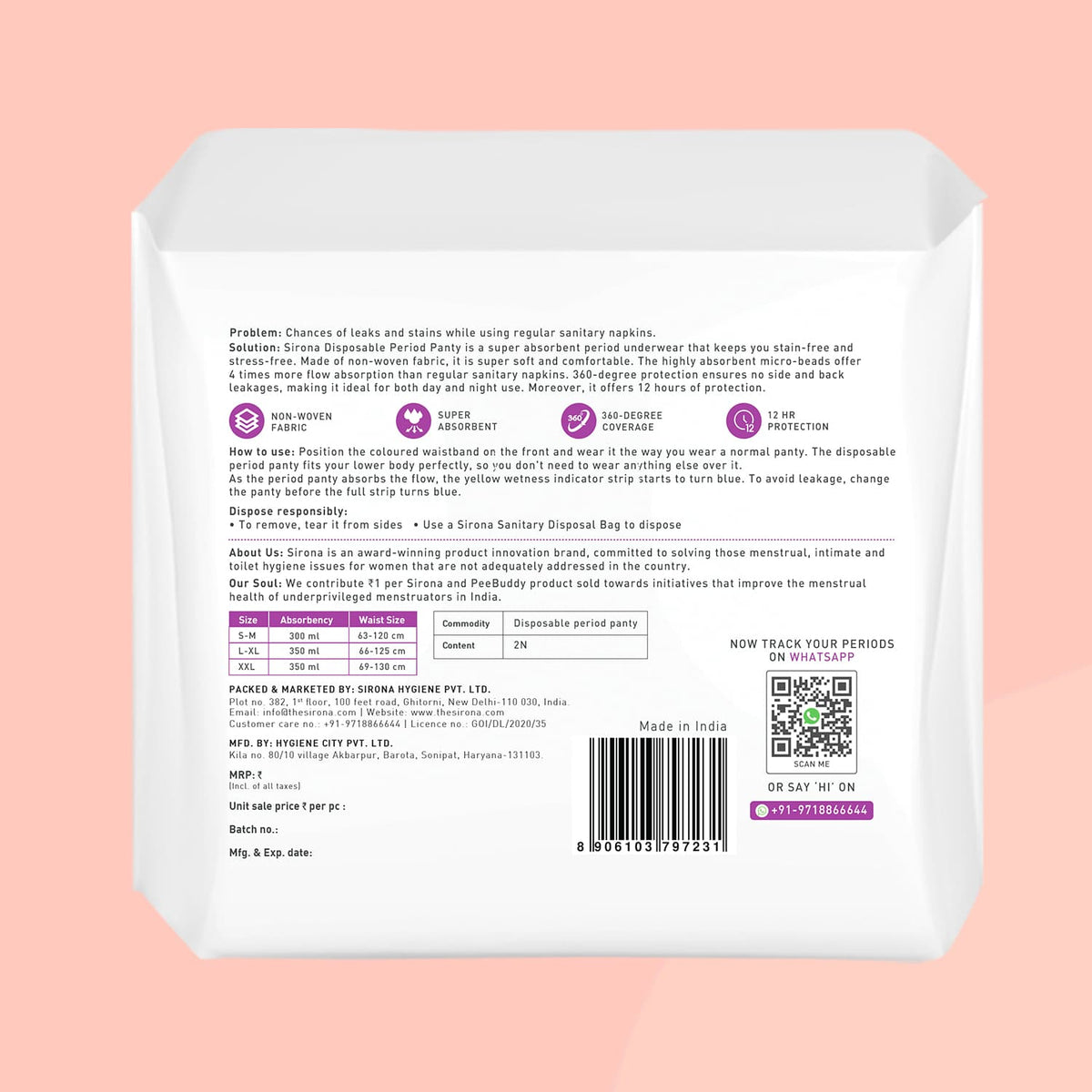 Disposable Period Panty L-XL (Pack of 2)