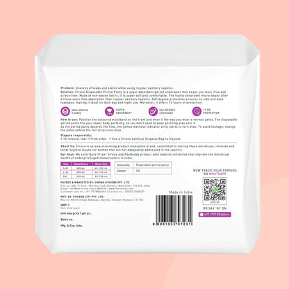 Disposable Period Panties for Women - (L-XL) | Comfortable Fit, Super Absorbent, 360-Degree Protection, Leakproof - Pack of 2