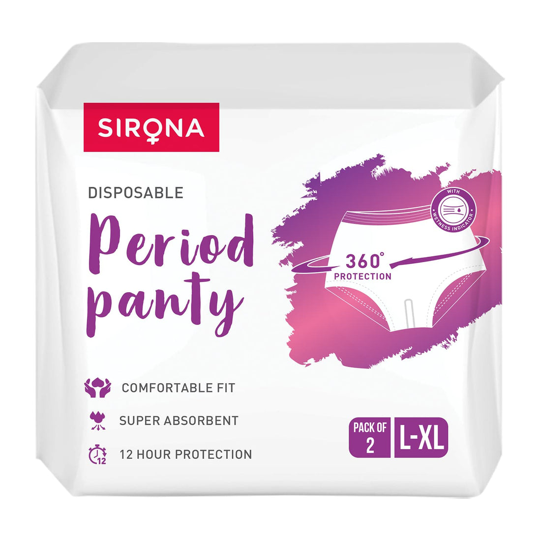 Disposable Period Panties for Women - (L-XL) | Comfortable Fit, Super Absorbent, 360-Degree Protection, Leakproof - Pack of 2