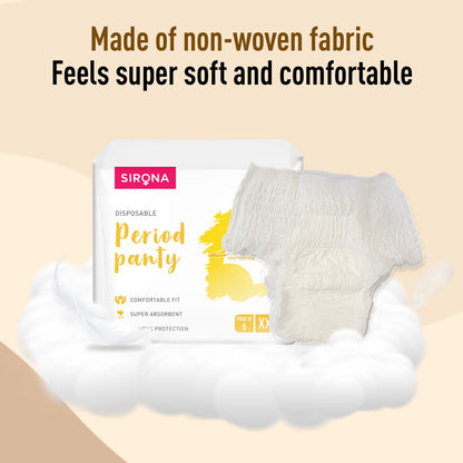 Disposable Period Panties for Women | Comfortable Fit, Super Absorbent, 360-Degree Protection, Leakproof, 12 Hour Protection - Pack of 5
