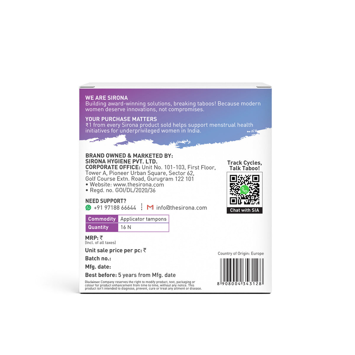 Applicator Tampons (1 Pack of 16 Regular Flow Tampons)