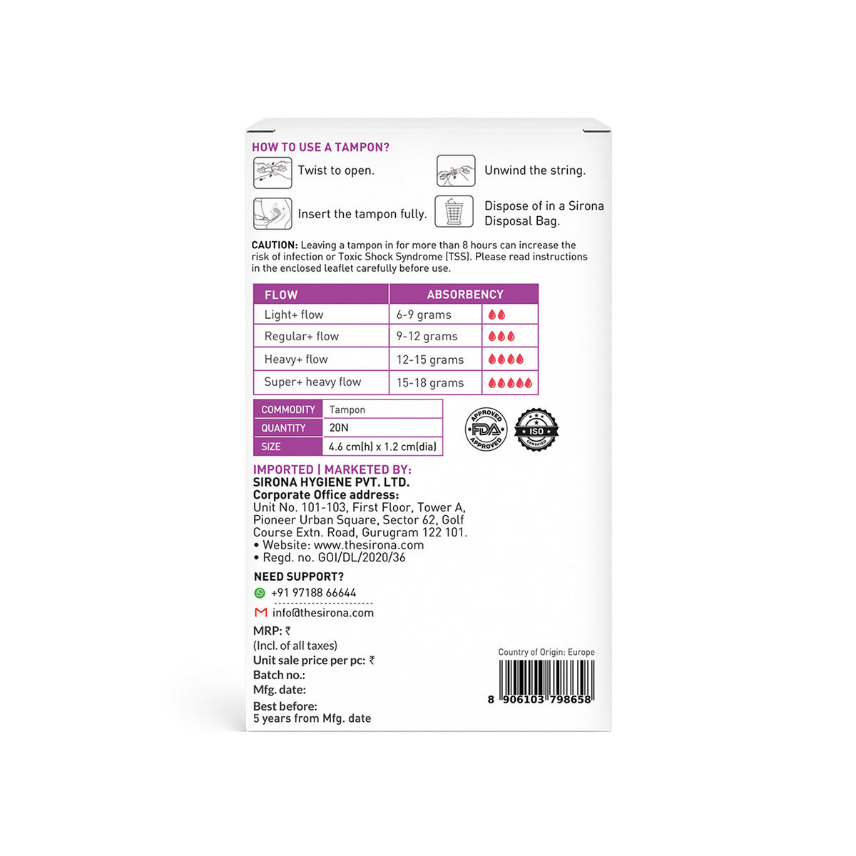 Digital Tampon Light + Flow (Pack of 20)