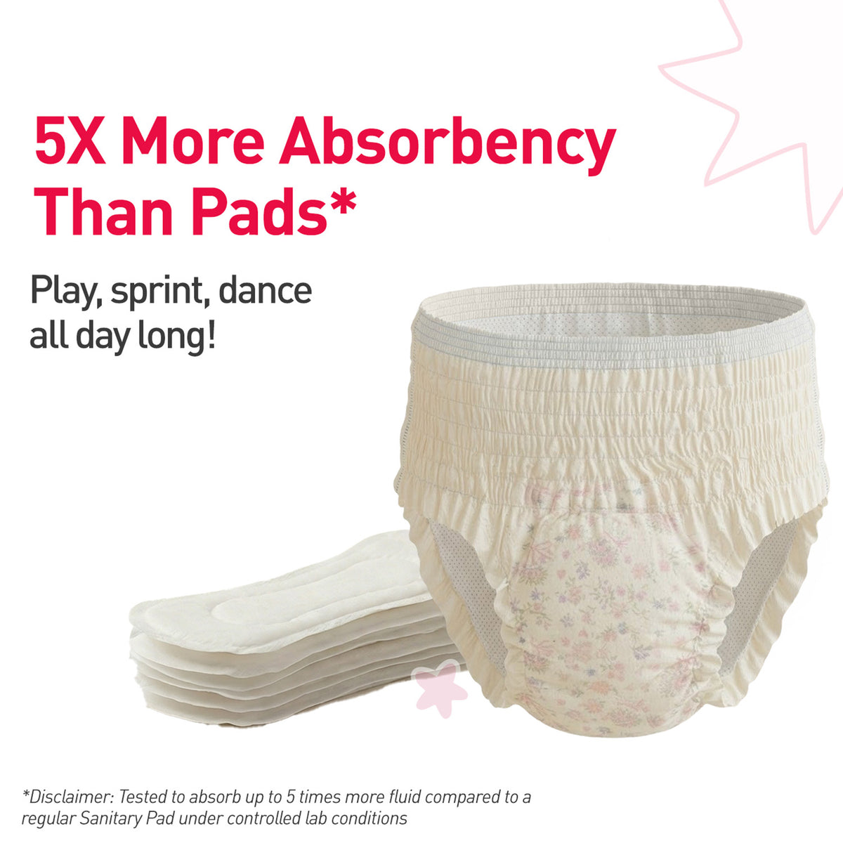 Sirona Disposable Teens Period Pants – Pack of 5, Ultra-Soft Leak-Proof Protection