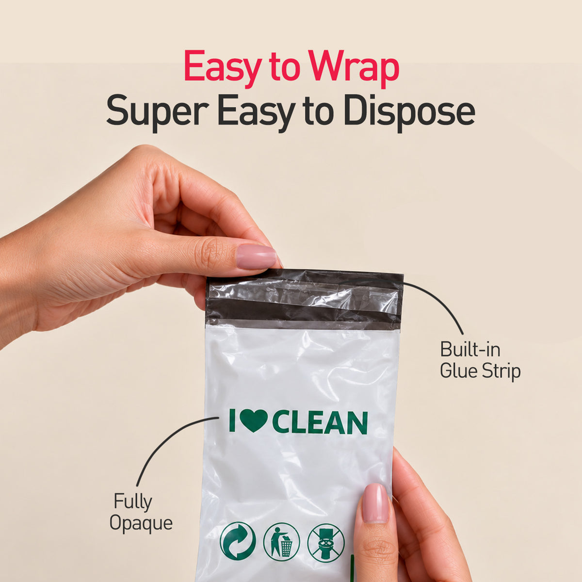 Condoms and Tampons Disposable Bags (1 Pack of 50 Bags)