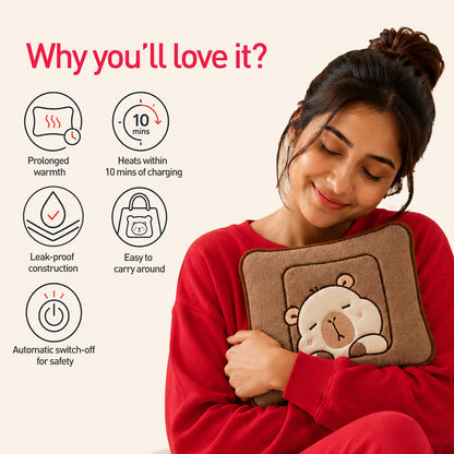 Cute Teddy Electric Hot Water Bag for Period Pain, Cramps &amp; Relaxation
