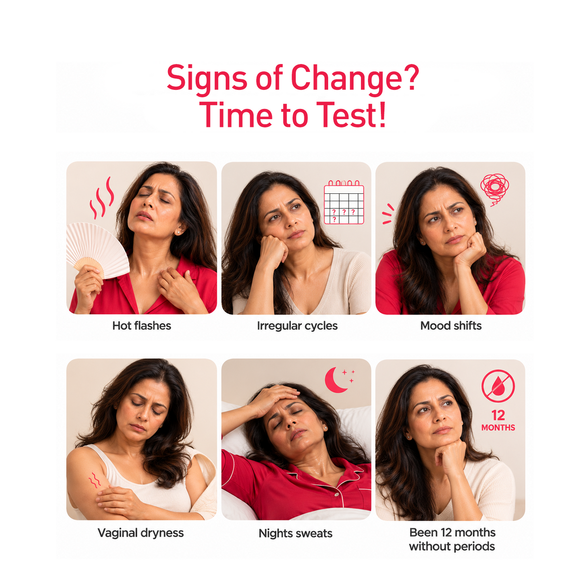 Sirona Menopause Test Kit – 99% Accurate Midstream Urine FSH Detection, 3 Tests per Kit