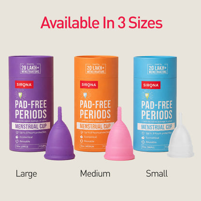 Menstrual Cup (Pack of 1) – 100% Medical-Grade Silicone, Reusable, 8 Hours Leak-Proof Protection