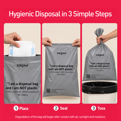 Adult Diaper Disposable Bags (Pack of 30 Bags)