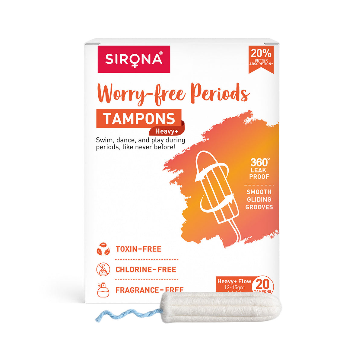 Digital Tampon Heavy+ Flow (1 Pack of 20 Tampons)