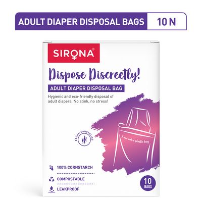 Adult Diaper Disposable Bags (Pack of 10 Bags)