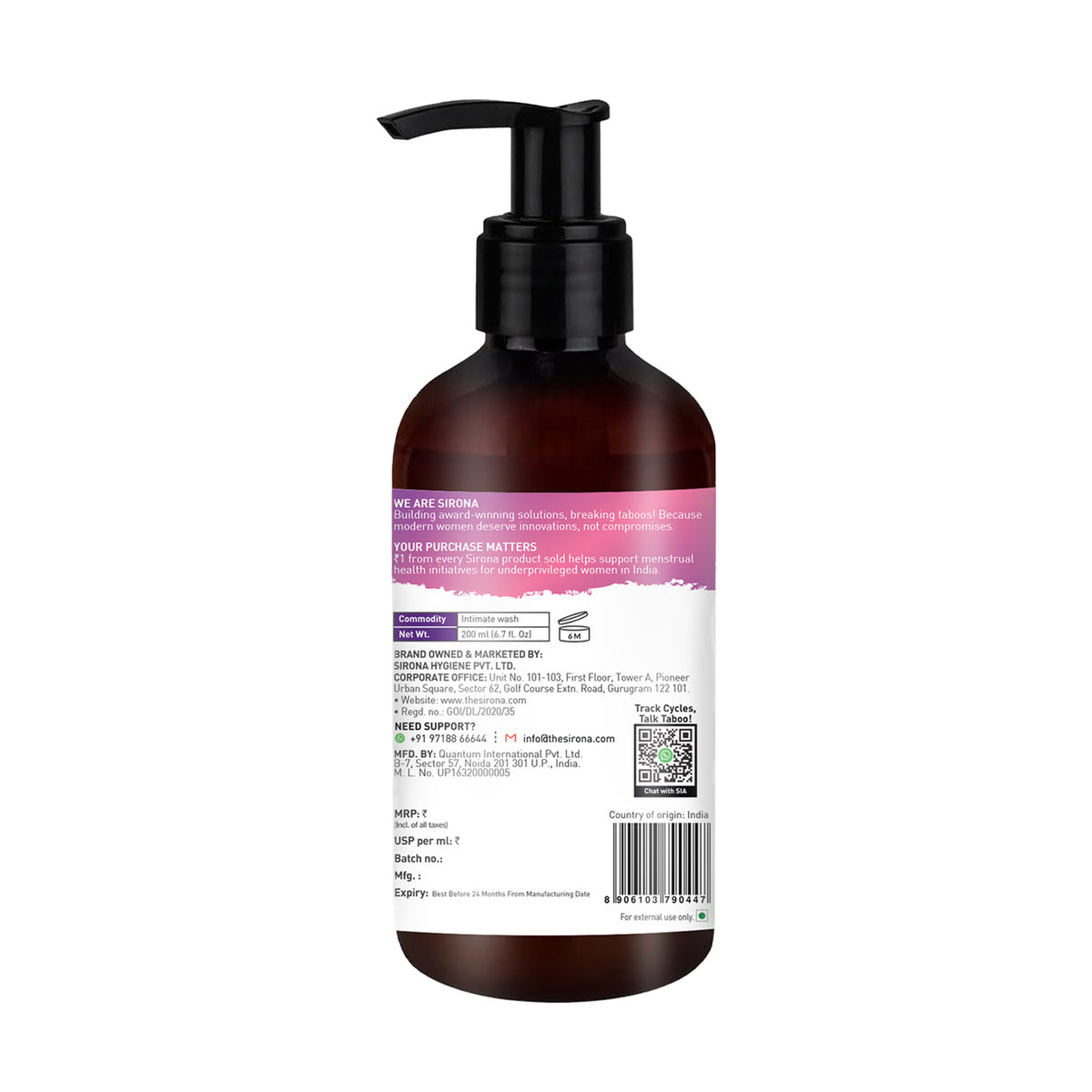 Natural pH-balanced Intimate Wash (200 ML)