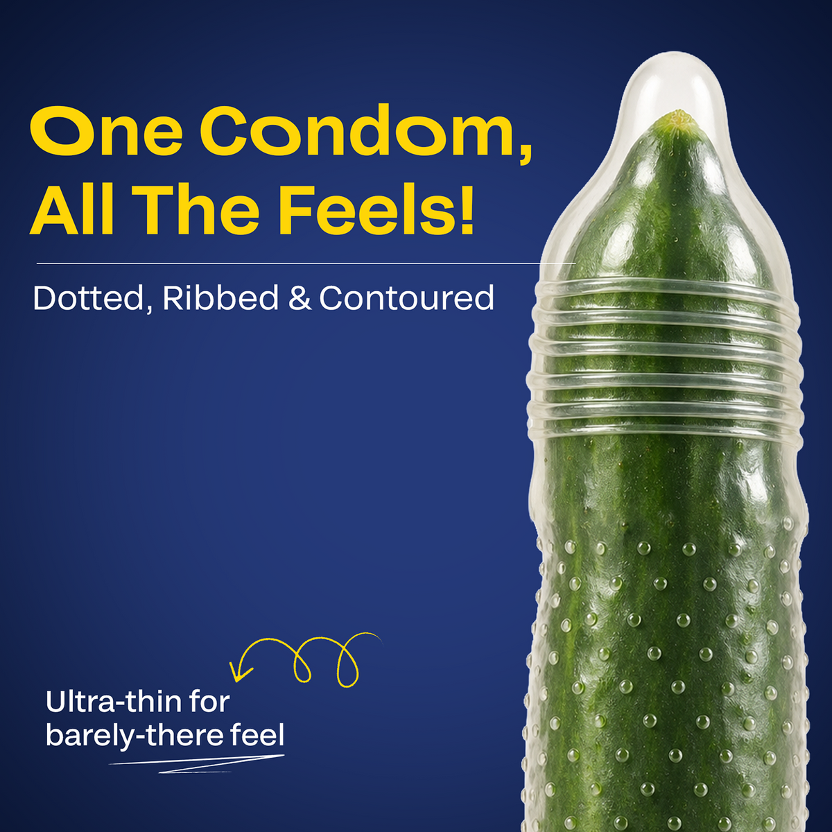 Bleu 3 in 1 Vegan Condoms – Dotted, Ribbed &amp; Contoured, Chemical-Free (1 Pack of 8)