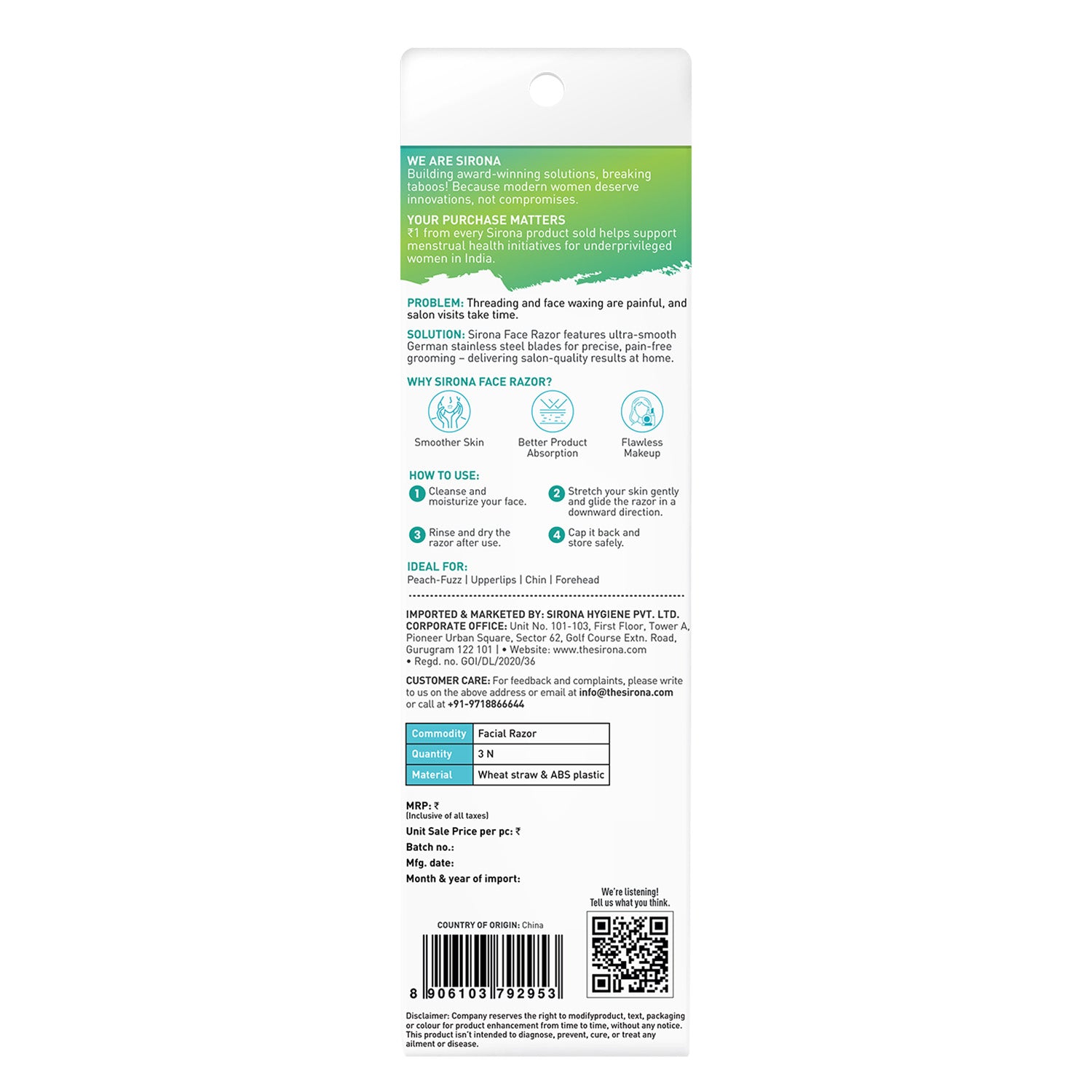 Blink and Glow Face Razor (Pack of 3 Razor)