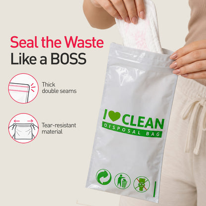 Sirona Oxo-Biodegradable Sanitary and Diaper Disposal Bags, Odour-Concealing, Tamper-Proof, Leak-Proof (Pack of 45 Bags)