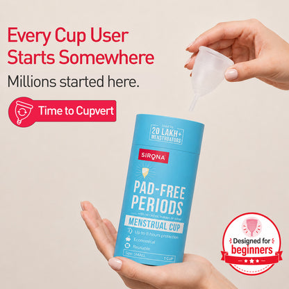 Menstrual Cup (Pack of 1) – 100% Medical-Grade Silicone, Reusable, 8 Hours Leak-Proof Protection