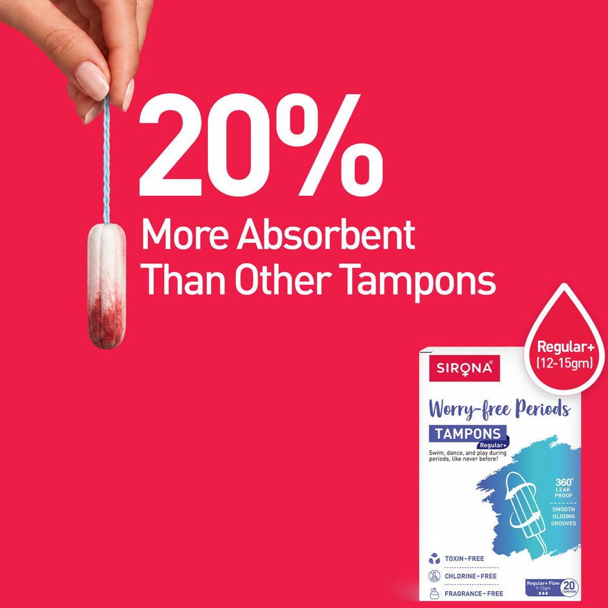 Digital Tampon Regular+ Flow (1 Pack of 20 Tampons)