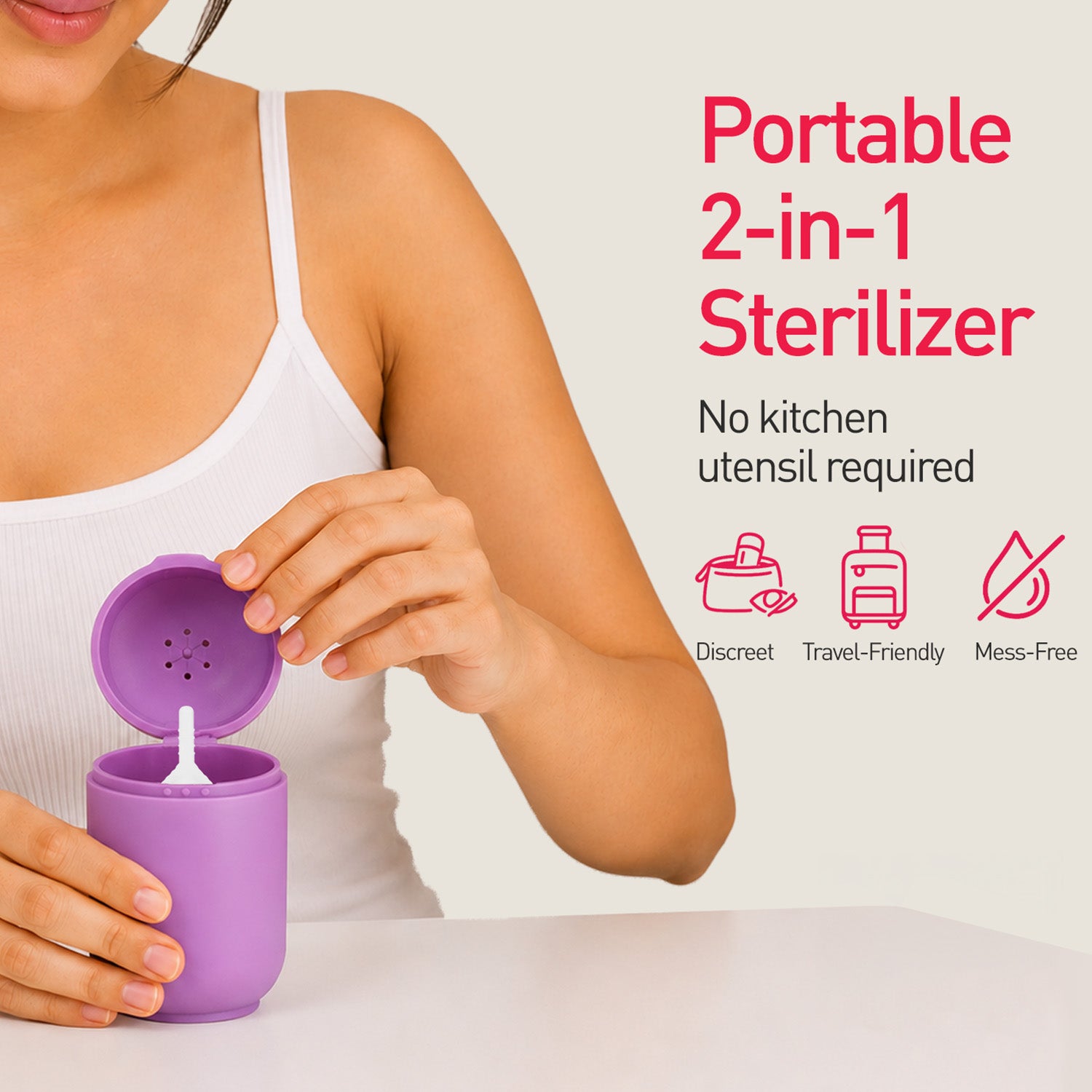 Menstrual Cup with Microwaveable Sterilizer