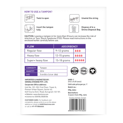 Sirona Super+ Heavy Flow Tampons