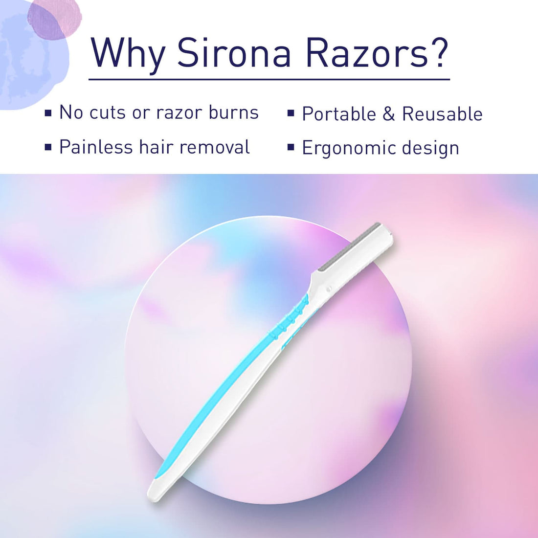 Sirona Eyebrow Razor Pack of 3_Turquoise