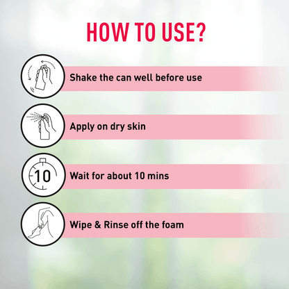 Sirona Hair Removal Spray Foam with Aloe Vera Extracts and Rose Fragrance | For Legs, Arms &amp; Underarms | Removes Hair in 10 Minutes | Parabens Free | Dermatologically Tested | 200 ml