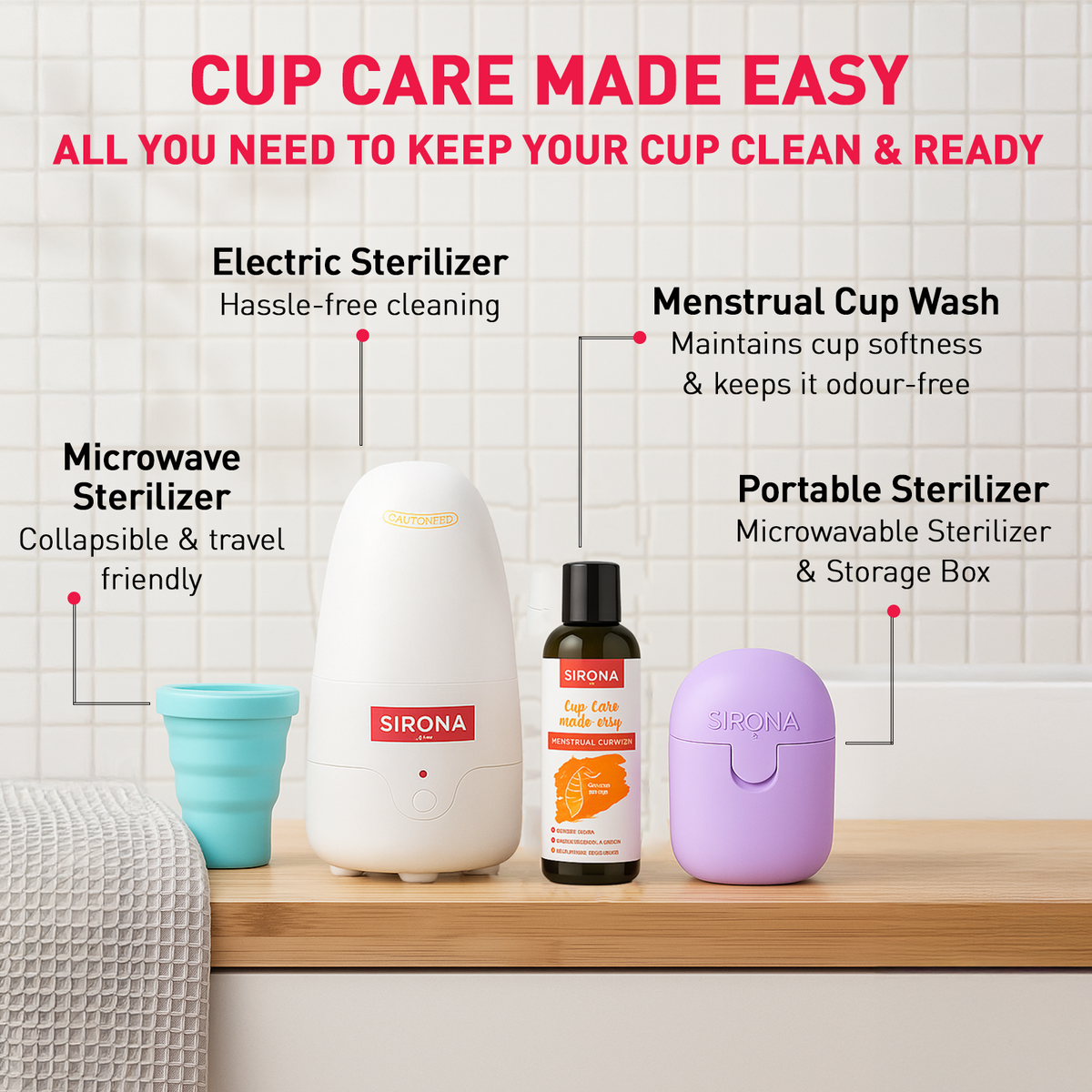 Menstrual Cup with Microwaveable Sterilizer