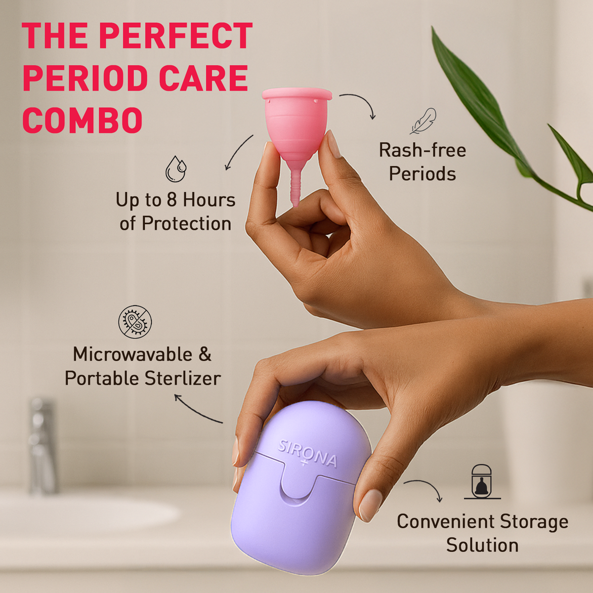 Menstrual Cup with Microwaveable Sterilizer