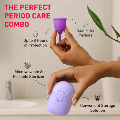 Menstrual Cup with Microwaveable Sterilizer