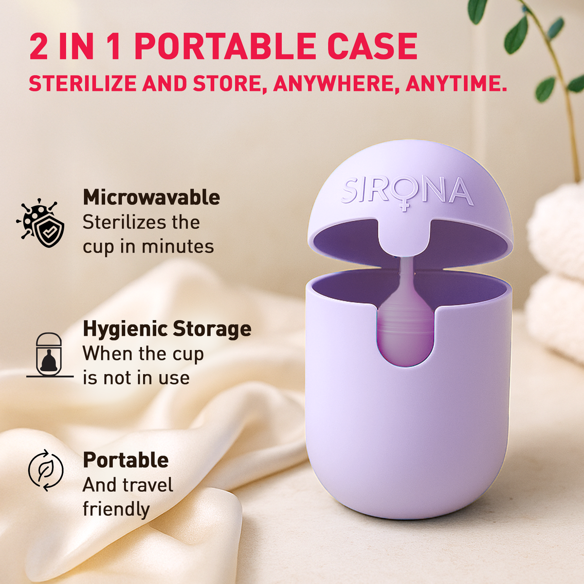Menstrual Cup with Microwaveable Sterilizer