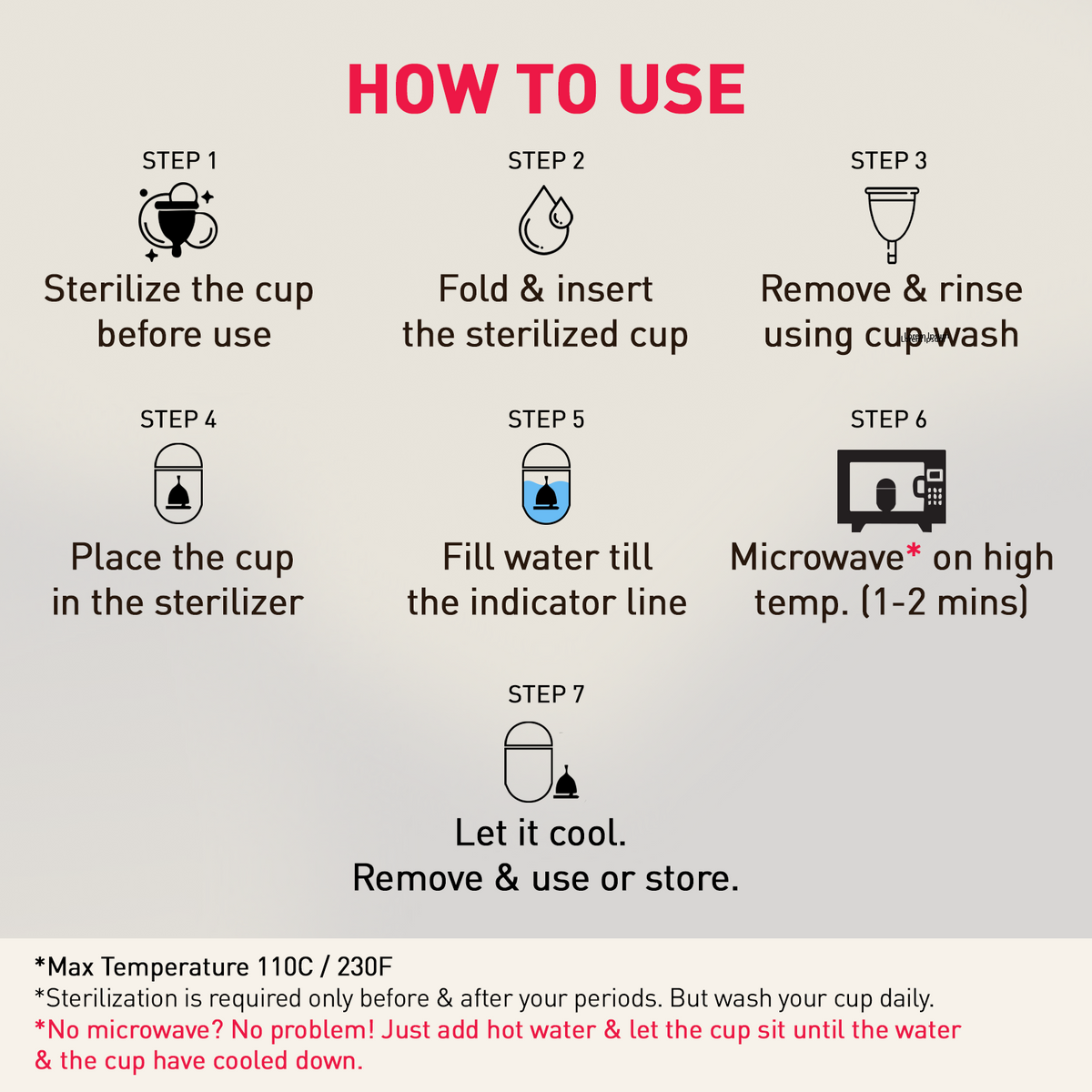 Menstrual Cup with Microwaveable Sterilizer