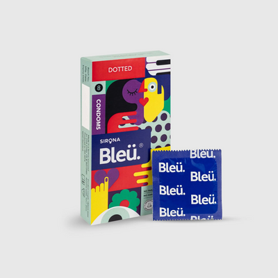 Bleu Dotted Vegan Condoms (1 Pack of 8)