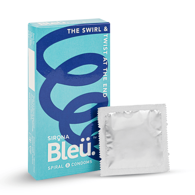 Bleu Spiral Vegan Condoms (1 Pack of 8)