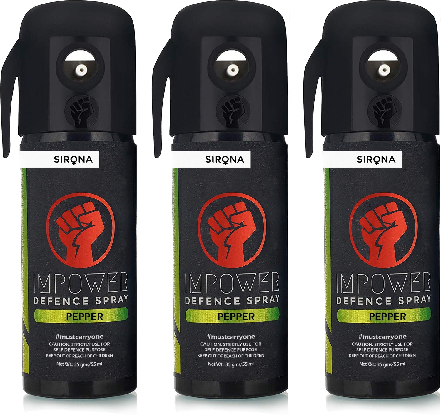 Three Sirona Impower Defence Spray bottles 