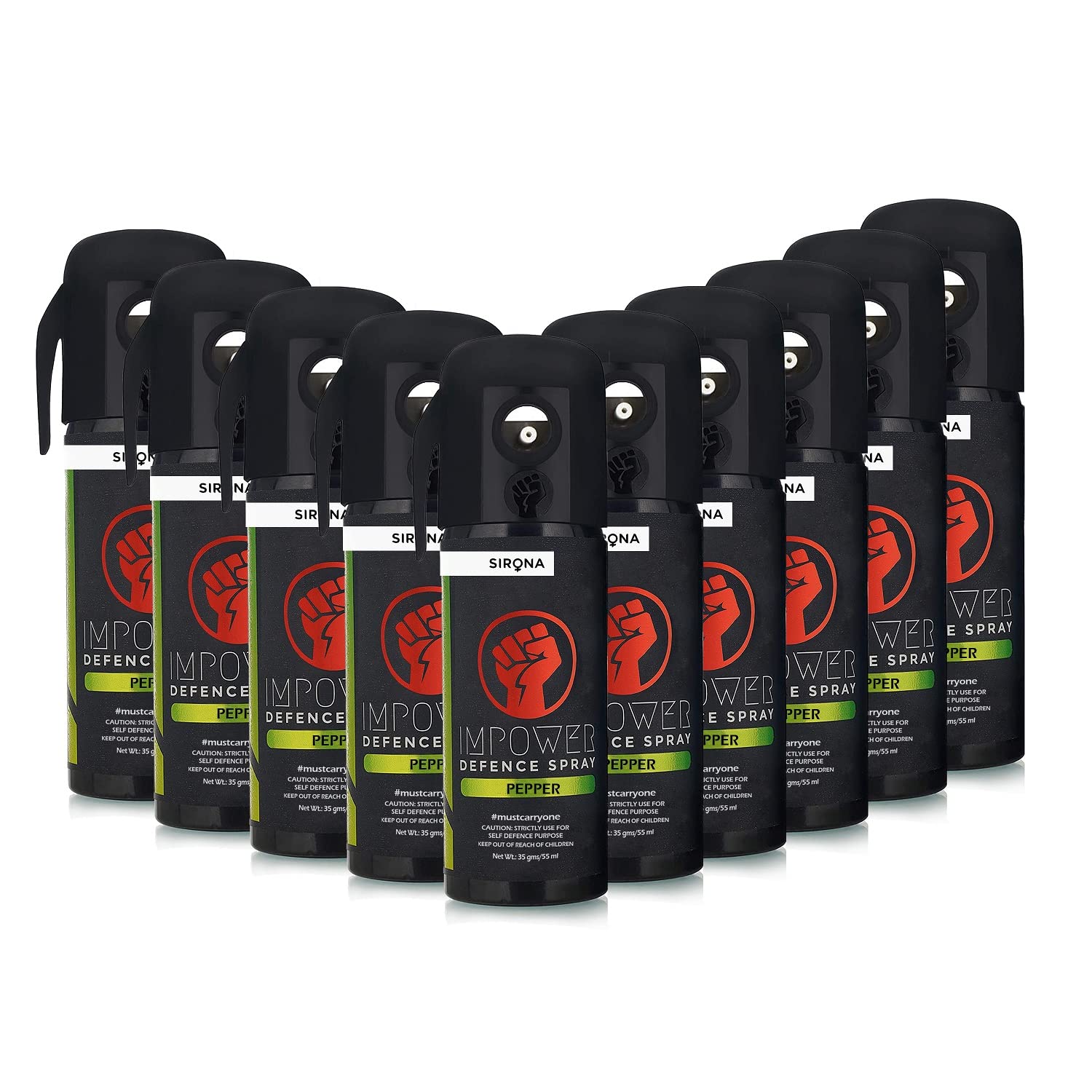 Multiple bottles of Sirona Pepper Defence Spray 
