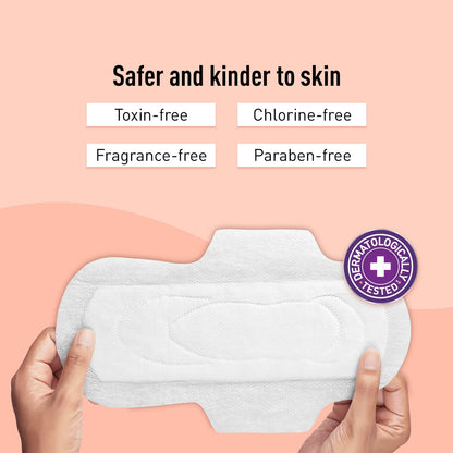 100% Rash Free Sanitary Pads for Women (XL) | 4 Pads For Heavy Flow, Cottony Soft Top Sheet, Leakproof, Toxin Free Napkin