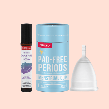 Sirona Reusable Menstrual Cup with Menstrual Cramp Relief Oil (9 ml)
