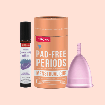 Sirona Reusable Menstrual Cup with Menstrual Cramp Relief Oil (9 ml)
