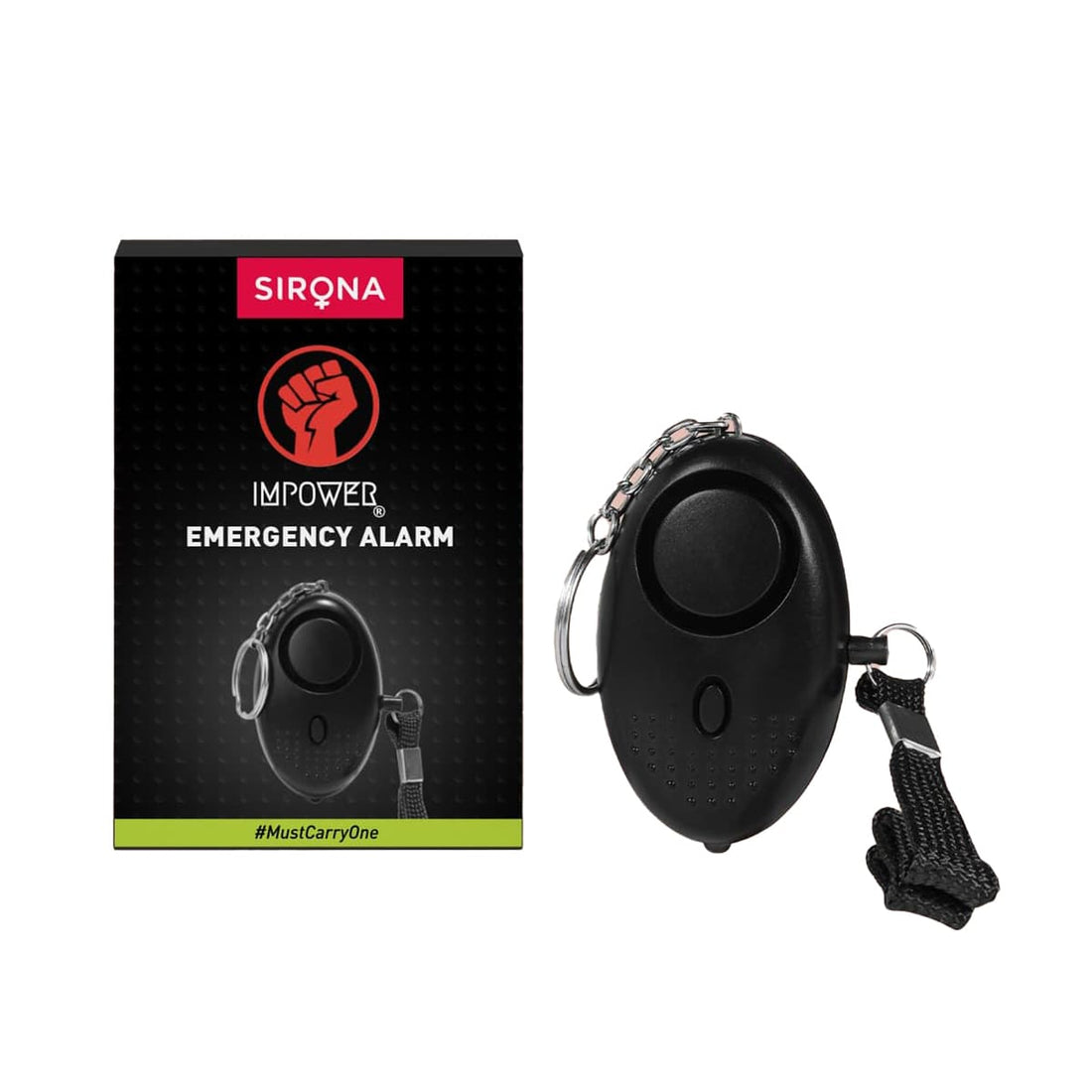 Sirona Impower Emergency Alarm for Women | 130 DB Sound, LED Light, Multi-Purpose, Easy-to-Carry, Light &amp; Portable, High Powered, SOS Alarm
