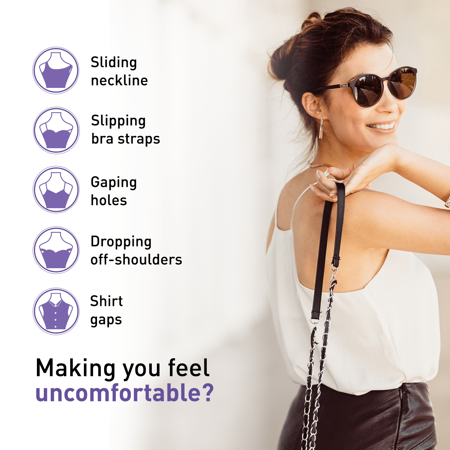 Sirona Clothing Tape | Transparent Double Sided Tape For Clothes, Fabric Fashion Tape, Fabric &amp; Skin Friendly, Backless Support - Pack of 50