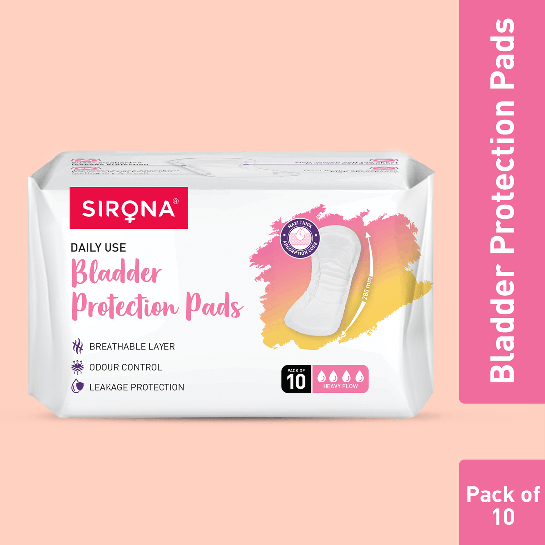 Sirona Bladder Protection Incontinence Pads | Best Urinary Incontinence Pads, Japanese Super Absorbent Polymer, Leakproof &amp; Toxin Free