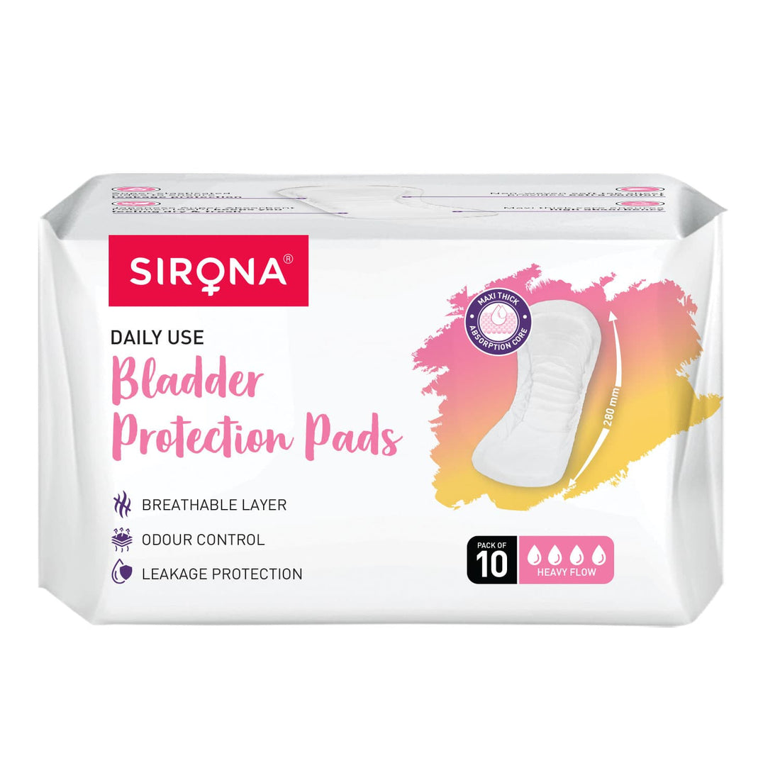 Sirona Bladder Protection Incontinence Pads | Best Urinary Incontinence Pads, Japanese Super Absorbent Polymer, Leakproof &amp; Toxin Free