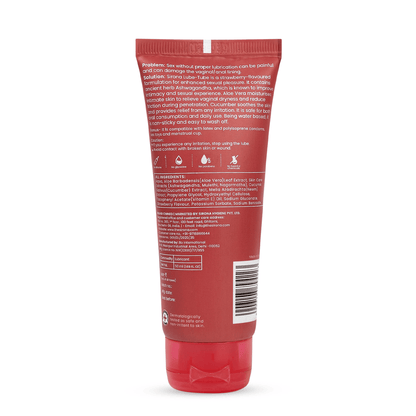 Sirona Lube Tube Strawberry Flavour | Water-based Lube for Ph Balance | Personal Lube for Sensual Massage &amp; Lubrication, Glycerine Free - 50ml
