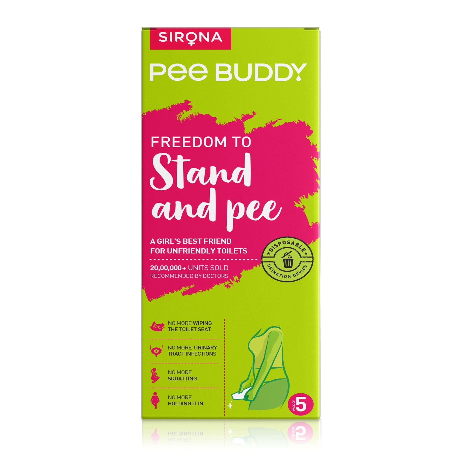 PeeBuddy Female Urination Device | Stand and Pee Urine Funnel For Women, Disposable, Portable, Leakage proof, Ideal for Public Toilets