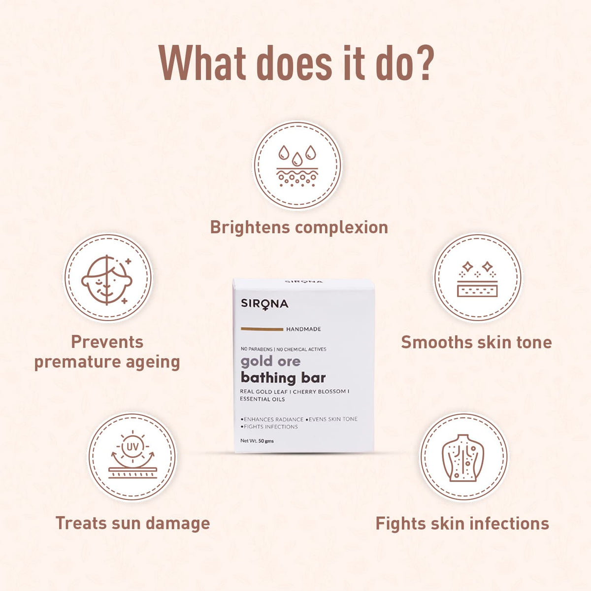 Gold Ore Bath Soap Bar (50 gm)