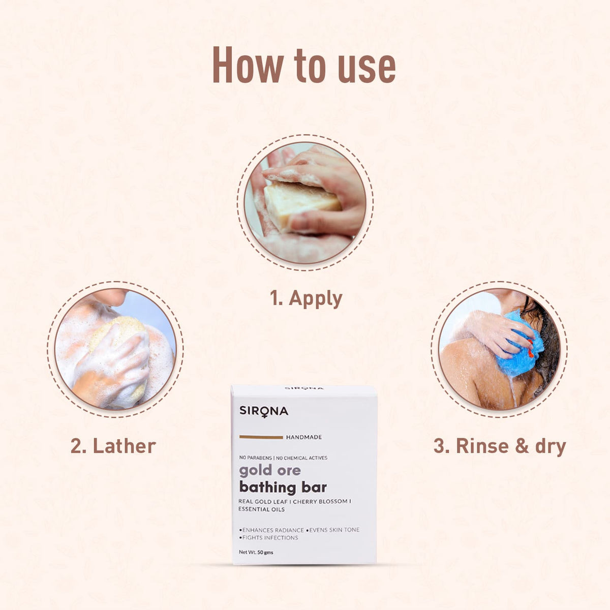 Gold Ore Bath Soap Bar (50 gm)