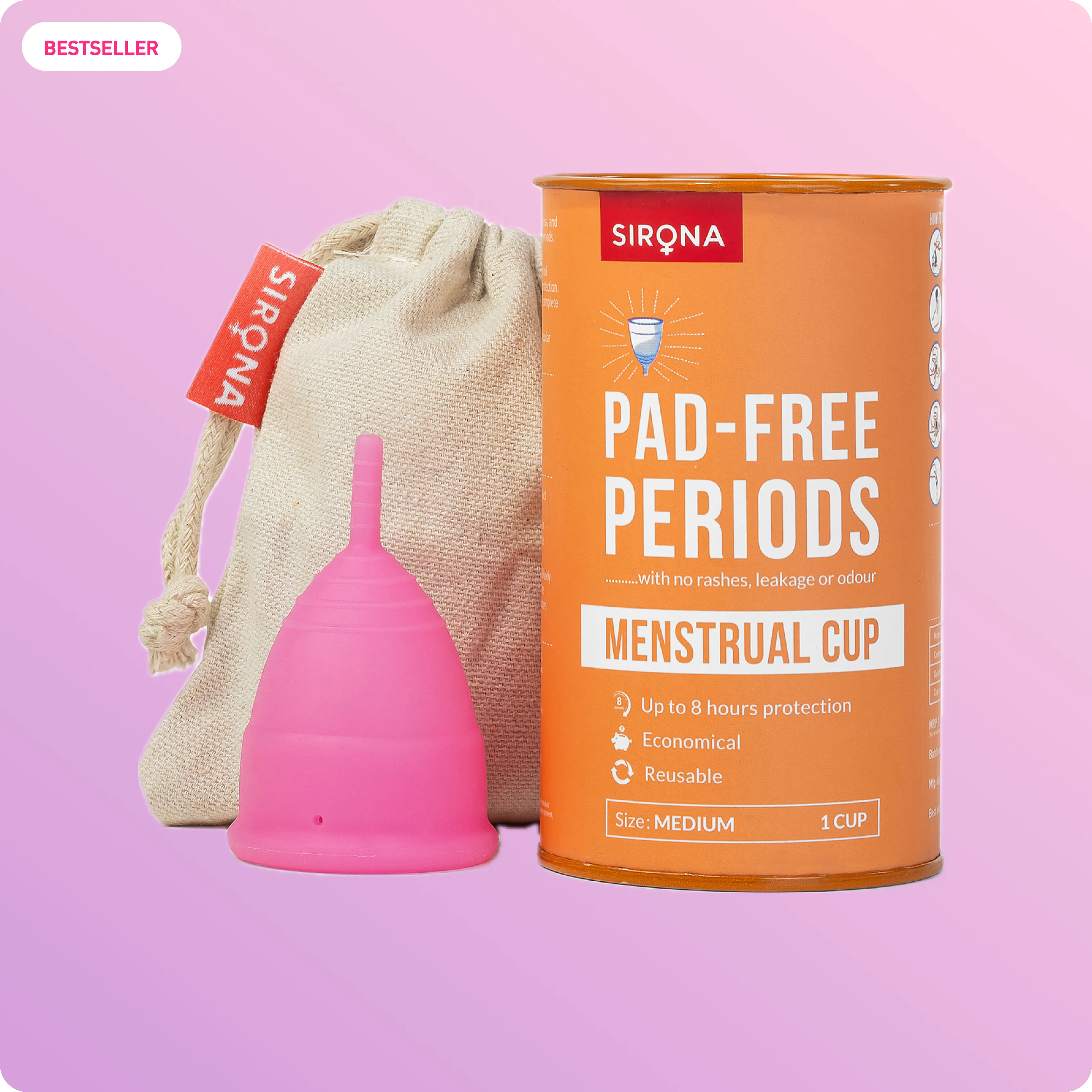 Sirona Reusable Menstrual Cup with Pouch
