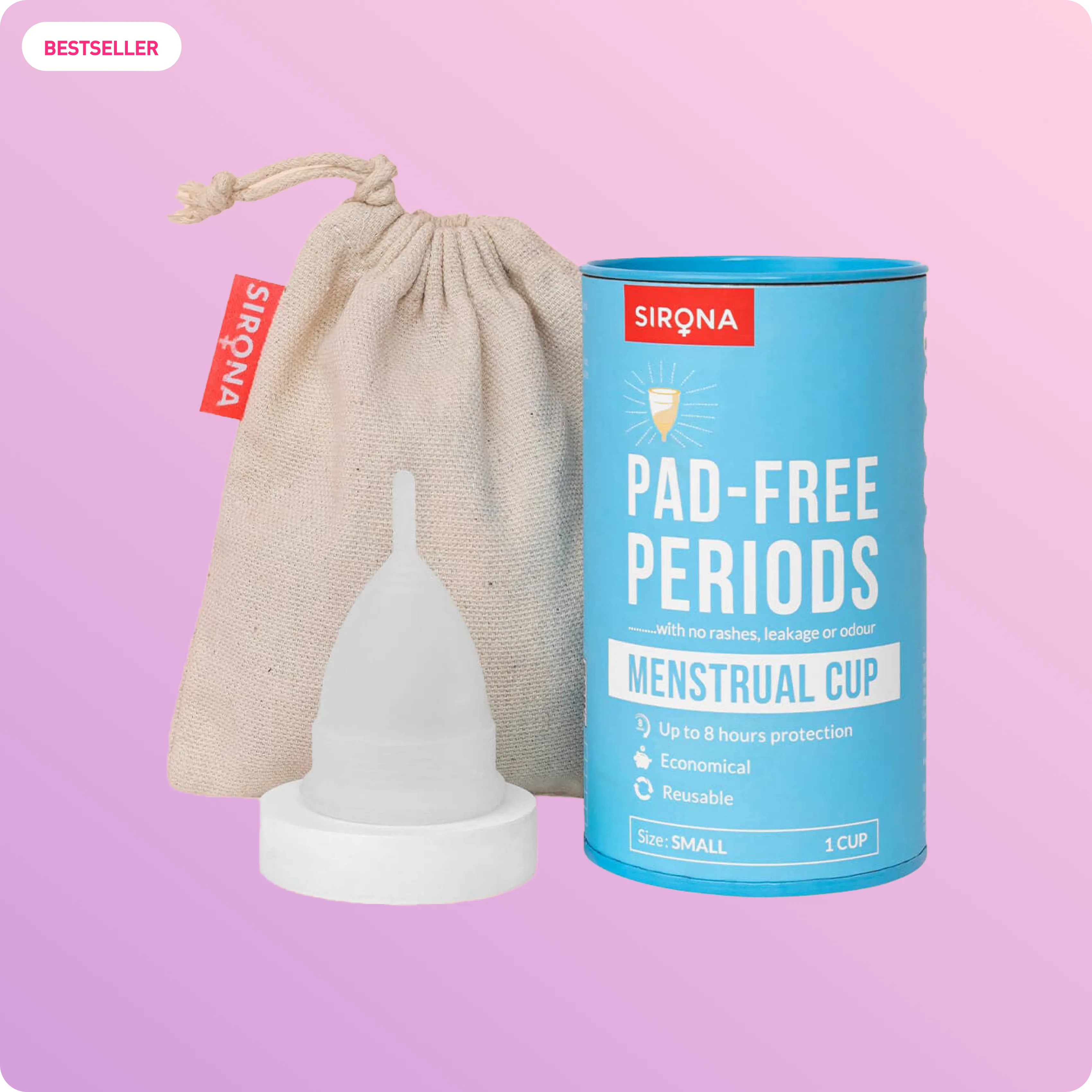 Sirona Reusable Menstrual Cup with Pouch