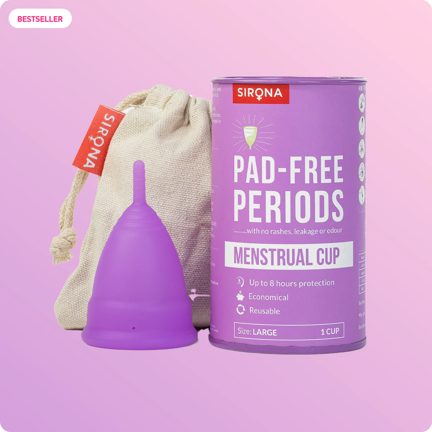 Sirona Reusable Menstrual Cup with Pouch
