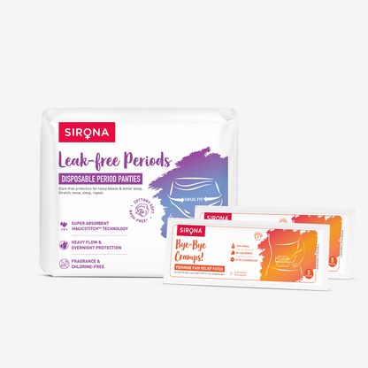 Disposable Period Panties &amp; Pain Relief Patch Combo